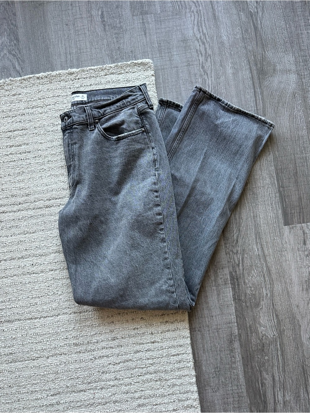 Abercrombie & Fitch Women's Low Rise Jeans — Charcoal Gray - Picture 3 of 5